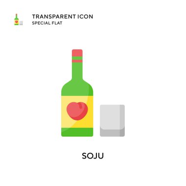 Soju vektör simgesi. Düz çizim. EPS 10 vektörü.