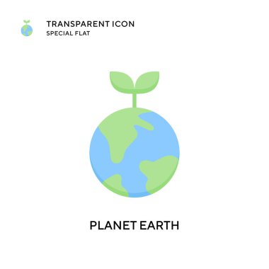 Gezegen Dünya vektör simgesi. Düz çizim. EPS 10 vektörü.