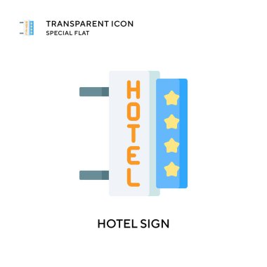 Otel işareti vektör simgesi. Düz çizim. EPS 10 vektörü.