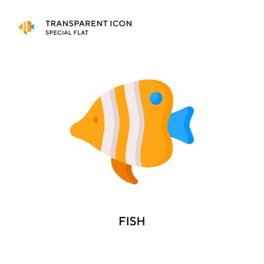 Balık vektör simgesi. Düz çizim. EPS 10 vektörü.