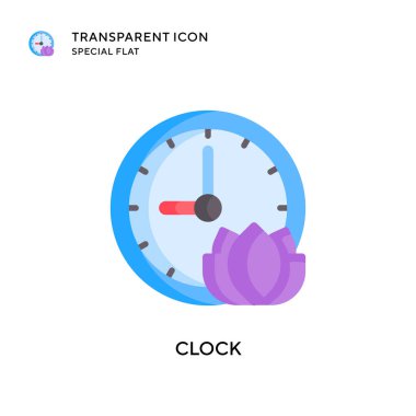 Saat vektör simgesi. Düz çizim. EPS 10 vektörü.