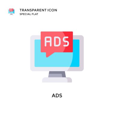 Reklam vektör simgesi. Düz çizim. EPS 10 vektörü.