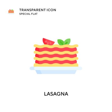 Lazanya vektör simgesi. Düz çizim. EPS 10 vektörü.