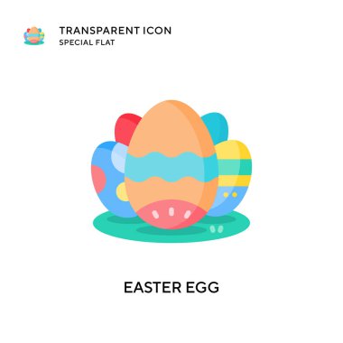 Paskalya yumurtası ikonu. Düz çizim. EPS 10 vektörü.