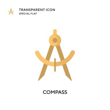 Pusula vektör simgesi. Düz çizim. EPS 10 vektörü.