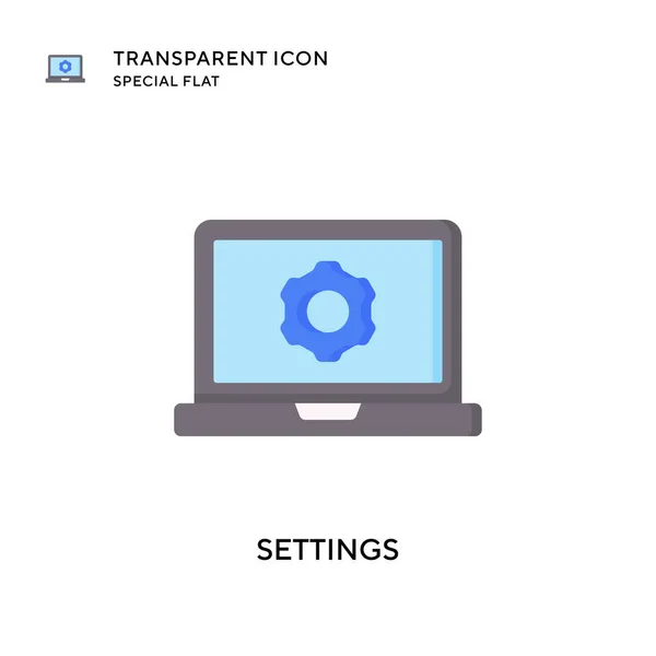 Configuración Icono Vector Ilustración Estilo Plano Eps Vector — Archivo Imágenes Vectoriales