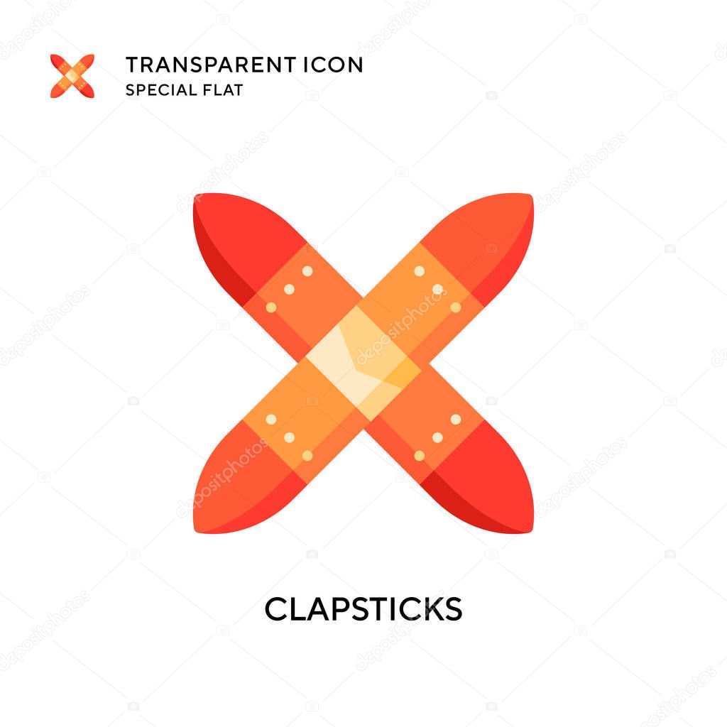 Clapsticks vector icon. Flat style illustration. EPS 10 vector.