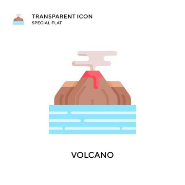 Volkan vektör simgesi. Düz çizim. EPS 10 vektörü.