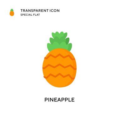 Ananas vektör simgesi. Düz çizim. EPS 10 vektörü.