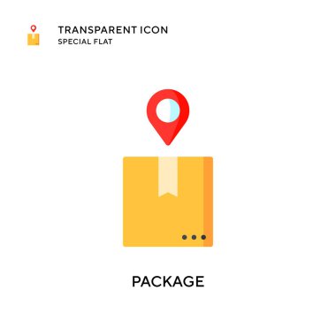 Paket vektör simgesi. Düz çizim. EPS 10 vektörü.