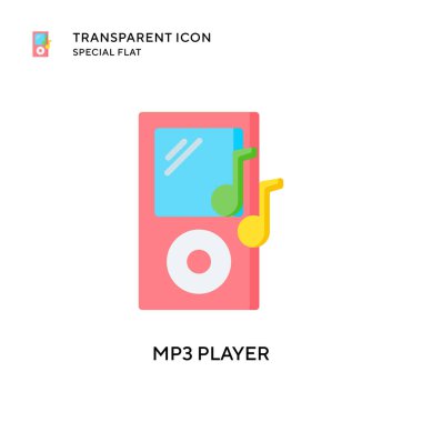 Mp3 oyuncu vektör simgesi. Düz çizim. EPS 10 vektörü.