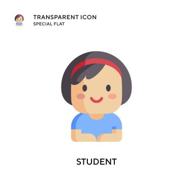 Öğrenci vektör simgesi. Düz çizim. EPS 10 vektörü.