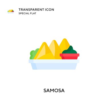 Samosa vektör simgesi. Düz çizim. EPS 10 vektörü.