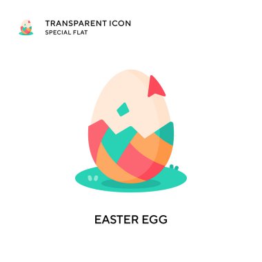 Paskalya yumurtası ikonu. Düz çizim. EPS 10 vektörü.