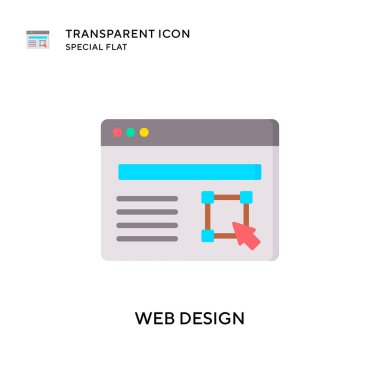 Web tasarım vektör simgesi. Düz çizim. EPS 10 vektörü.