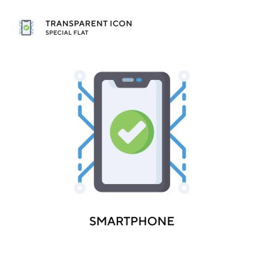 Akıllı telefon vektör simgesi. Düz çizim. EPS 10 vektörü.