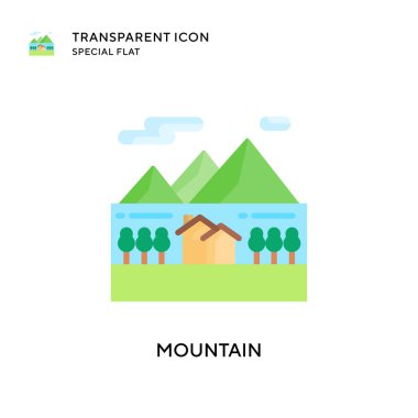 Dağ vektör simgesi. Düz çizim. EPS 10 vektörü.