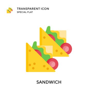 Sandviç vektör simgesi. Düz çizim. EPS 10 vektörü.