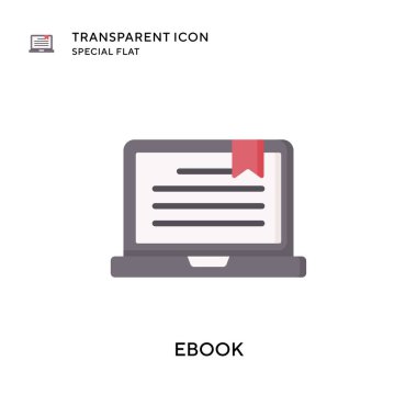 Ebook vektör simgesi. Düz çizim. EPS 10 vektörü.
