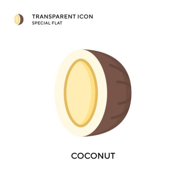 Hindistan cevizi vektör simgesi. Düz çizim. EPS 10 vektörü.