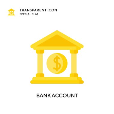 Banka hesap vektör simgesi. Düz çizim. EPS 10 vektörü.