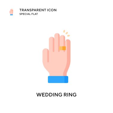 Nikah yüzüğü ikonu. Düz çizim. EPS 10 vektörü.