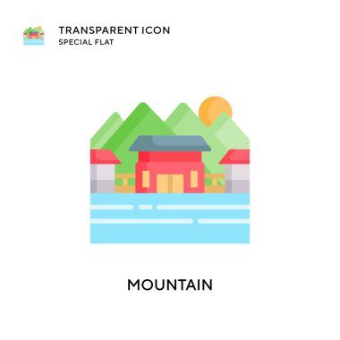 Dağ vektör simgesi. Düz çizim. EPS 10 vektörü.