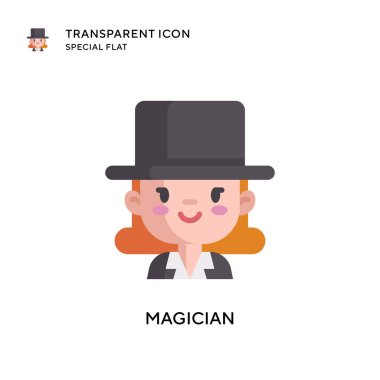 Sihirbaz vektör simgesi. Düz çizim. EPS 10 vektörü.