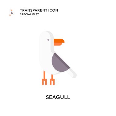 Martı vektör simgesi. Düz çizim. EPS 10 vektörü.