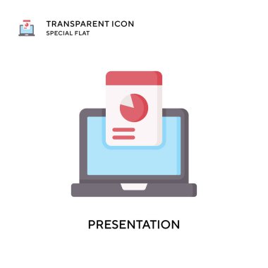 Sunum vektör simgesi. Düz çizim. EPS 10 vektörü.