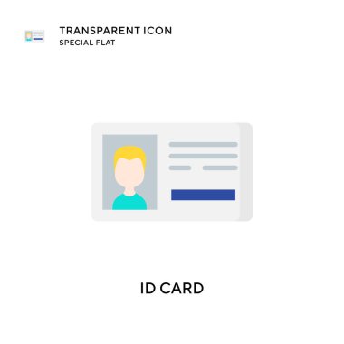Kimlik kartı vektör simgesi. Düz çizim. EPS 10 vektörü.