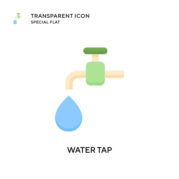 Water Tap Vector Icon Flat Style Illustration Eps Vector — Stock Vector