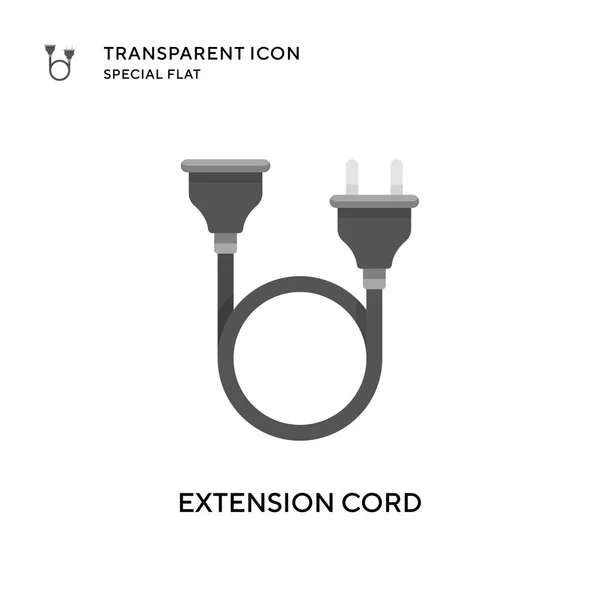 Icono Vector Cable Extensión Ilustración Estilo Plano Eps Vector — Vector de stock