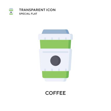 Kahve vektörü ikonu. Düz çizim. EPS 10 vektörü.