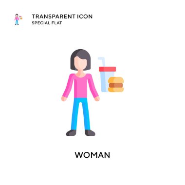 Kadın vektör simgesi. Düz çizim. EPS 10 vektörü.