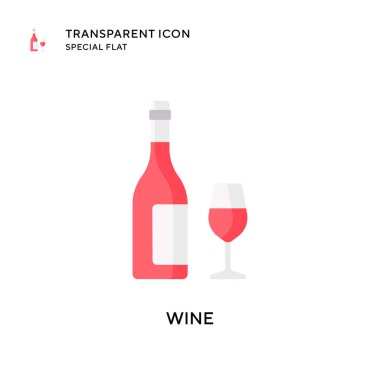 Şarap vektör simgesi. Düz çizim. EPS 10 vektörü.