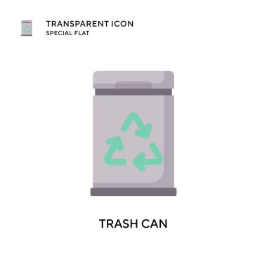 Çöp kutusu ikonu. Düz çizim. EPS 10 vektörü.