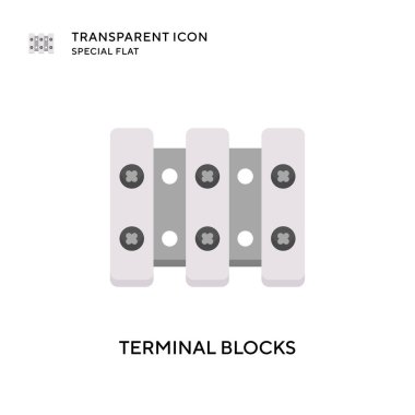 Terminal blok vektör simgesi. Düz çizim. EPS 10 vektörü.