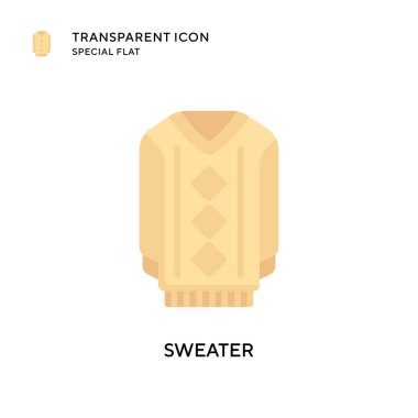 Süveter vektör simgesi. Düz çizim. EPS 10 vektörü.