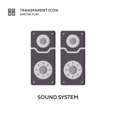 Ses sistemi vektör simgesi. Düz çizim. EPS 10 vektörü.