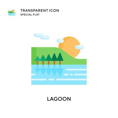 Lagoon vektör simgesi. Düz çizim. EPS 10 vektörü.