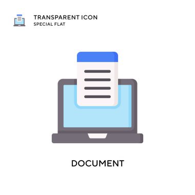 Belge vektör simgesi. Düz çizim. EPS 10 vektörü.