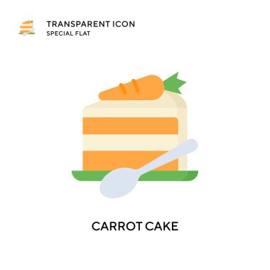 Havuçlu kek ikonu. Düz çizim. EPS 10 vektörü.