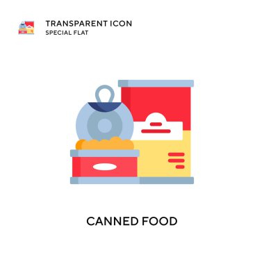 Konserve gıda vektör simgesi. Düz çizim. EPS 10 vektörü.