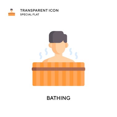 Banyo vektörü simgesi. Düz çizim. EPS 10 vektörü.