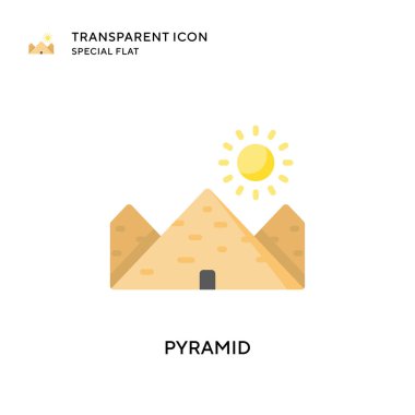 Piramit vektör simgesi. Düz çizim. EPS 10 vektörü.