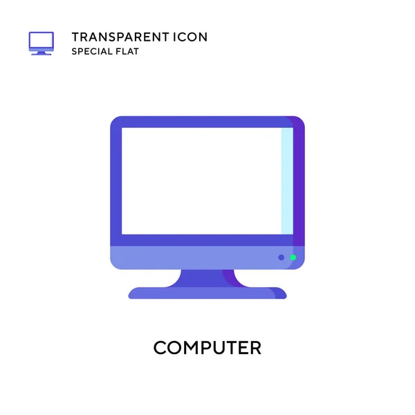 Ikona Wektora Komputerowego Płaska Ilustracja Wektor Eps — Wektor stockowy