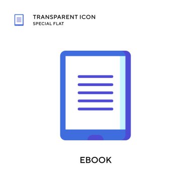 Ebook vektör simgesi. Düz çizim. EPS 10 vektörü.