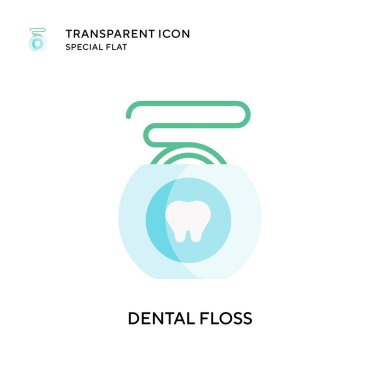 Diş ipi vektör simgesi. Düz çizim. EPS 10 vektörü.