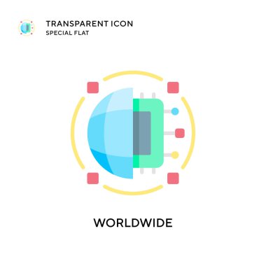 Dünya çapında vektör simgesi. Düz çizim. EPS 10 vektörü.